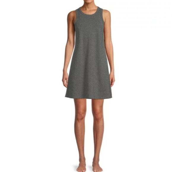 Secret Treasures Charcoal Gray Vneck A-line Tank Chemise - Picture 1 of 12